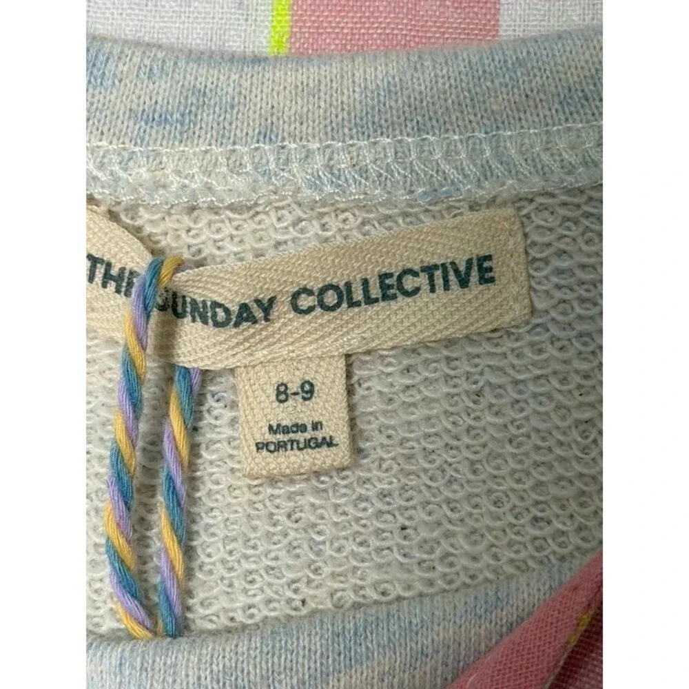 The Sunday collective girl Grandmacore Preppy sweatshirt Peter Pan dress sz 8-9